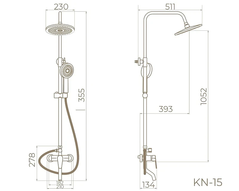 Душевая система Knotlor Ecoflow KN-15 цвет Хром