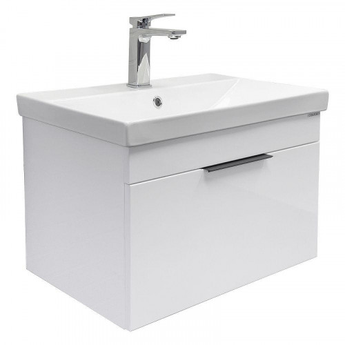Тумба с раковиной Comforty Кама 60 00-00018655 подвесная цвет Белый глянцевый