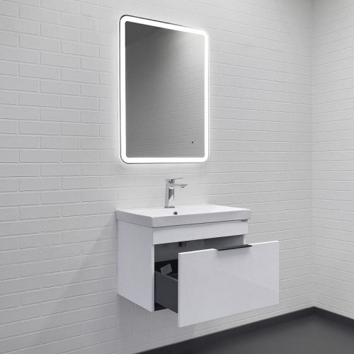 Тумба с раковиной Comforty Кама 60 00-00018655 подвесная цвет Белый глянцевый