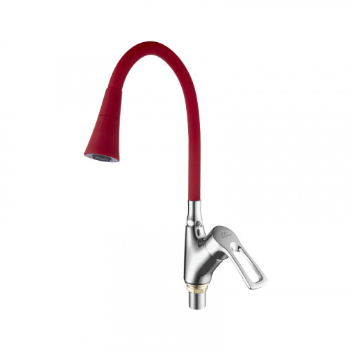 Смеситель для кухни Fashun A4466+A7358 цвет Хром Красный