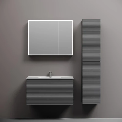 Тумба с раковиной Sancos Folk 90 FL90GS+Ceramicanova Element 90 CN7002 подвесная Grey soft