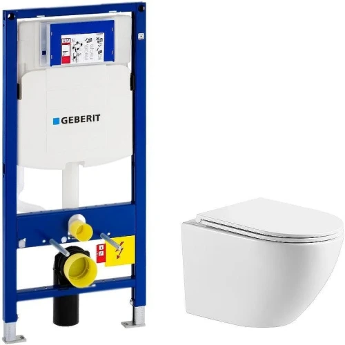 Унитаз с инсталляцией WellWant Aura WWU01121WK + Geberit Duofix Sigma UP320 111.300.00.5 с сиденьем Микролифт