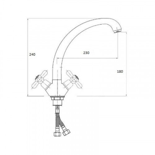 Смеситель для кухни D-Lin D153806 цвет  Хром