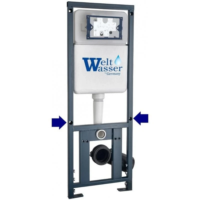 Комплект унитаза с инсталляцией WeltWasser MARBERG 410 + ODENBACH 004 GL-WT + MAR 410 SE-CR 10000006493 цвет Белый глянцевый с сиденьем Микролифт и клавишей смыва цвет Хром