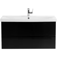 Тумба под раковину BelBagno Marino-Cer 90 MARINO-CER-900-2C-SO-NL-P подвесная Nero Lucido МДФ / ЛДСП