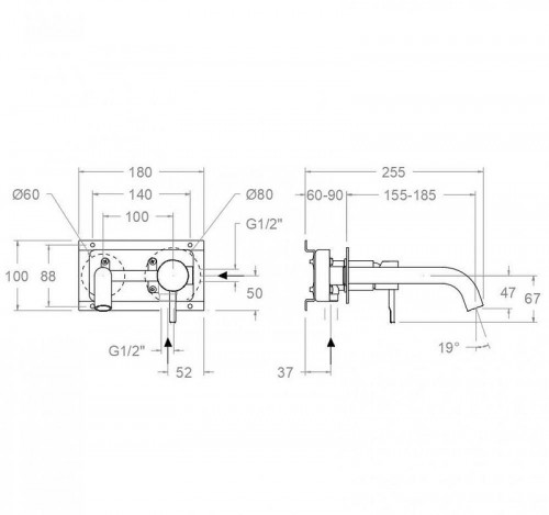 Смеситель для раковины Ramonsoler Odisea 392101OC Золото брашированное