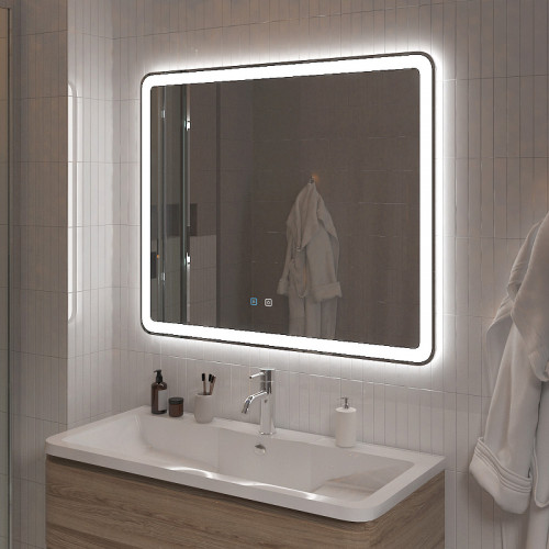 Зеркало BelBagno Marino 100 SPC-MAR-1000-800-LED-TCH-SND с подсветкой с голосовым управлением и подогревом стекло