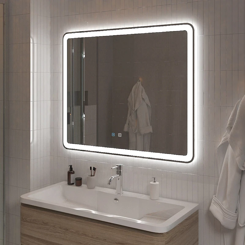 Зеркало BelBagno Marino 100 SPC-MAR-1000-800-LED-TCH-SND с подсветкой с голосовым управлением и подогревом стекло