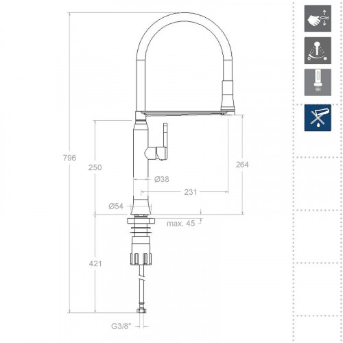 Смеситель для кухни Ramonsoler Kitchen Magnet 386801MACU Медь