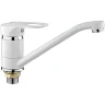 Кухонная мойка Ulgran Classic U-406-331 Белая со смесителем Frap F4928-12 Белый