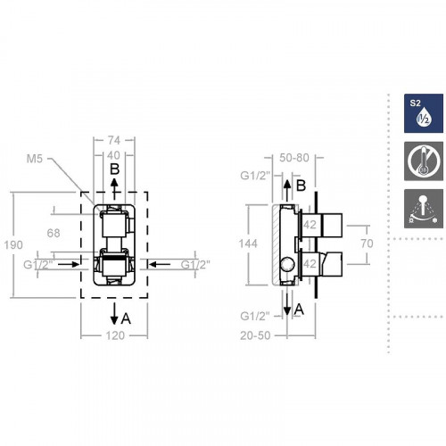 Смеситель для душа Ramonsoler Kuatro 471502S Хром