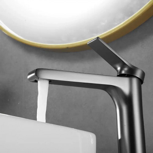 Смеситель для раковины Shevanik S8311T цвет Оружейная сталь