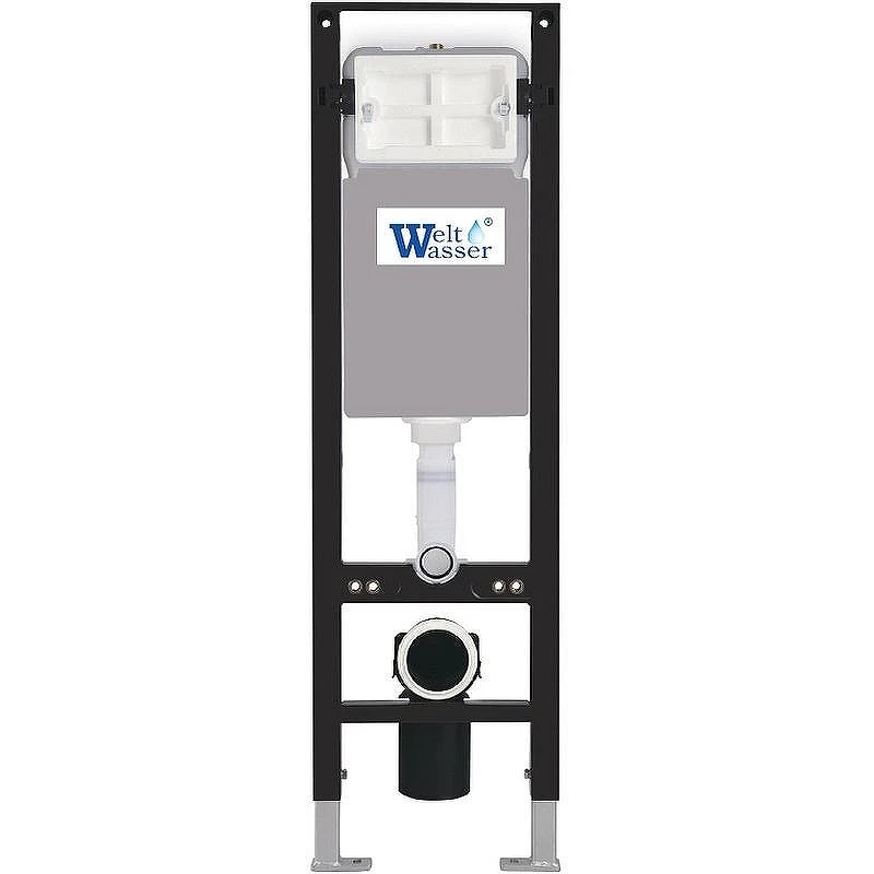 Комплект унитаза с инсталляцией WeltWasser AMBERG 350 + KEHLBACH 004 GL-WT + AMBERG RD-WT 10000012352 цвет Белый глянцевый с сиденьем Микролифт и клавишей смыва цвет Белый