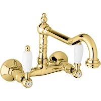 Смеситель для кухни Cezares First-LLP-03/24-Bi Золото 24 карат латунь на стену