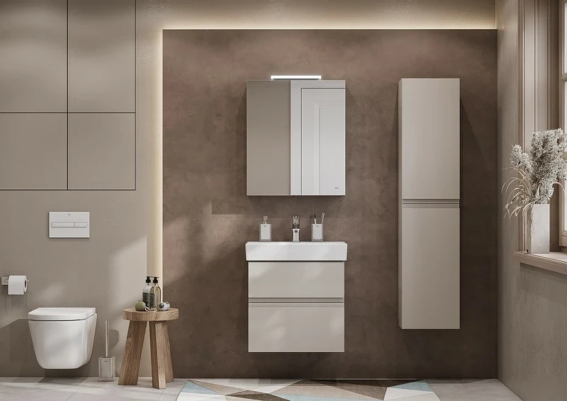 Зеркальный шкаф Roca Oleta 60 L A857645515 с подсветкой Капучино