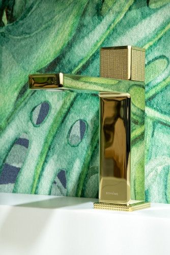 Смеситель для раковины Boheme Quad 159-G Золото латунь