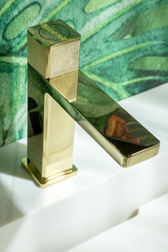 Смеситель для раковины Boheme Quad 159-G Золото латунь