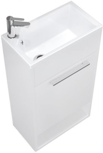 Тумба с раковиной 1MarKa Lira 40Н L У85921 Белая глянцевая МДФ / ЛДСП