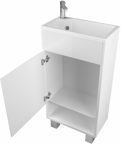 Тумба с раковиной 1MarKa Lira 40Н L У85921 Белая глянцевая МДФ / ЛДСП
