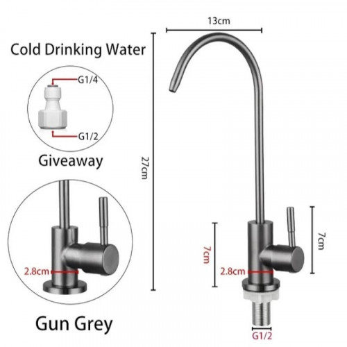 Кран для одного типа воды Fmark F-SL-Q222 цвет Графит