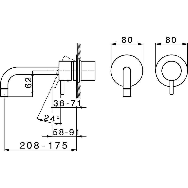 Смеситель для раковины Cisal Less New LN00551640 Черный матовый