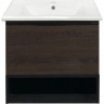 Тумба с раковиной Comforty Франкфурт 60 00004150530 подвесная Дуб шоколадно-коричневый Черная матовая МДФ / ЛДСП