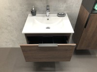Тумба с раковиной Comforty Франкфурт 60 00004150530 подвесная Дуб шоколадно-коричневый Черная матовая МДФ / ЛДСП