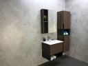 Тумба с раковиной Comforty Франкфурт 60 00004150530 подвесная Дуб шоколадно-коричневый Черная матовая МДФ / ЛДСП
