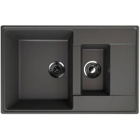 Кухонная мойка Ulgran Quartz Prima 780 1,5 K-09 Асфальт искусственный камень (литьевой мрамор) встраиваемый