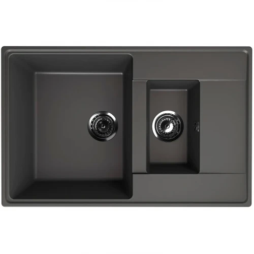 Кухонная мойка Ulgran Quartz Prima 780 1,5 K-09 Асфальт искусственный камень (литьевой мрамор) встраиваемый