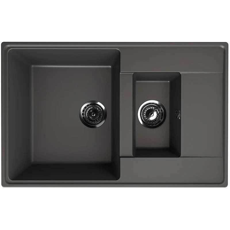 Кухонная мойка Ulgran Quartz Prima 780 1,5 K-09 Асфальт искусственный камень (литьевой мрамор) встраиваемый
