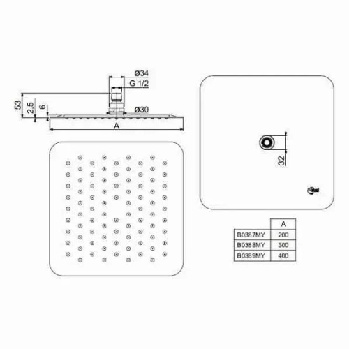 Верхний душ Ideal Standard Ideal Rain Luxe B0389MY Хром нержавеющая сталь на потолок
