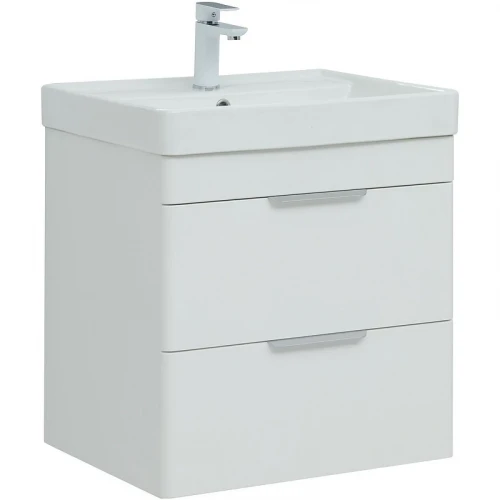 Тумба под раковину Aquanet Ирис new 60 310144 подвесная Белая глянцевая МДФ / ЛДСП