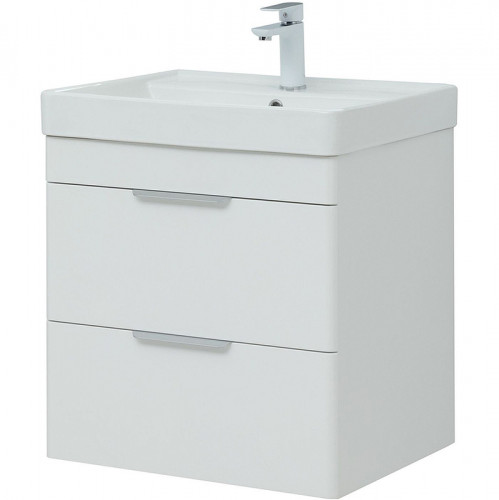Тумба под раковину Aquanet Ирис new 60 310144 подвесная Белая глянцевая МДФ / ЛДСП