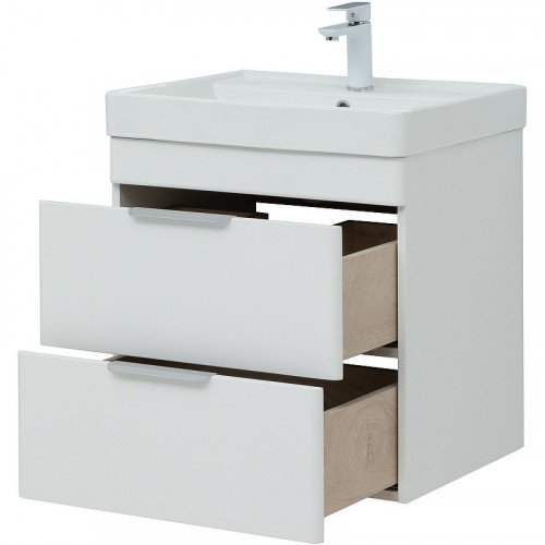 Тумба под раковину Aquanet Ирис new 60 310144 подвесная Белая глянцевая МДФ / ЛДСП