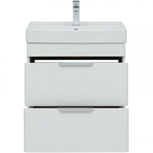 Тумба под раковину Aquanet Ирис new 60 310144 подвесная Белая глянцевая МДФ / ЛДСП