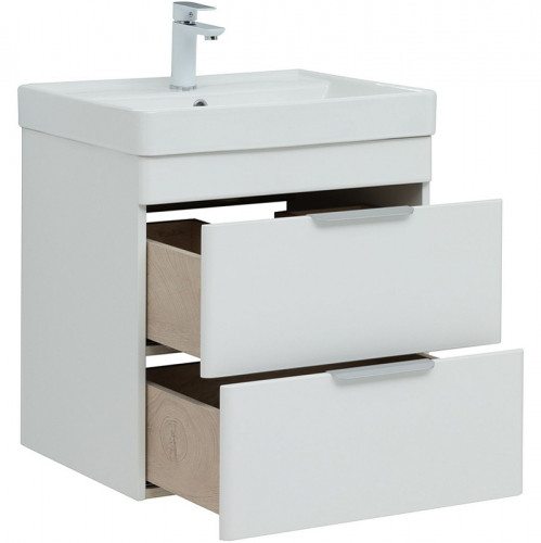 Тумба под раковину Aquanet Ирис new 60 310144 подвесная Белая глянцевая МДФ / ЛДСП
