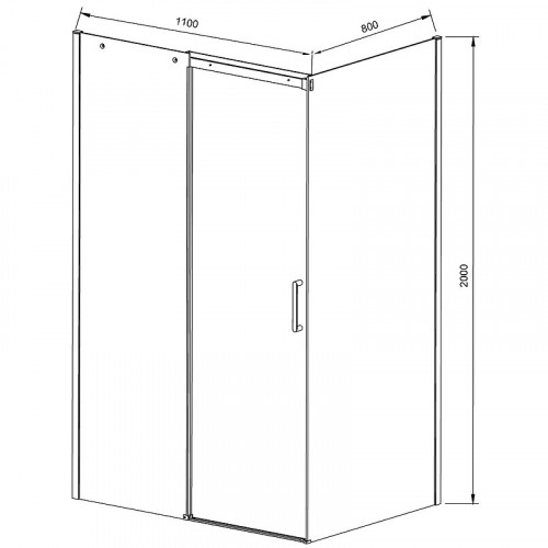Душевой уголок Vincea Dice 110x80 VSR-4D8011CL профиль Хром стекло прозрачное