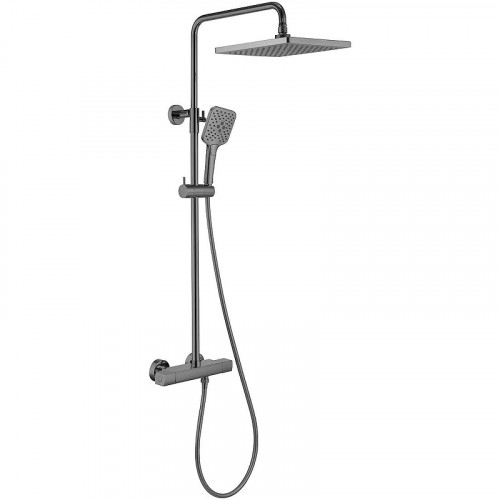 Душевая система Vincea Next VSFS-1N0TGM с термостатом Вороненая сталь латунь на стену