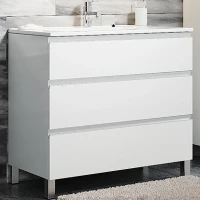 Тумба с раковиной SanVit Авеню-3 60 kavenu3060w Белая глянцевая МДФ / ЛДСП