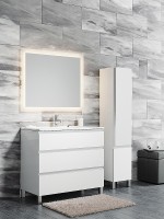 Тумба с раковиной SanVit Авеню-3 60 kavenu3060w Белая глянцевая МДФ / ЛДСП