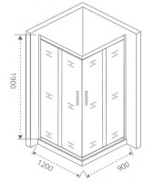 Душевой уголок Good Door Cofe CR-120-90-C-B 120x90 КФ00009 профиль Черный стекло прозрачное