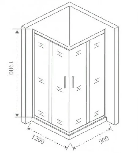 Душевой уголок Good Door Cofe CR-120-90-C-B 120x90 КФ00009 профиль Черный стекло прозрачное