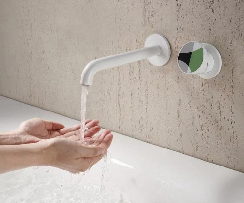 Смеситель для раковины Bronze de Luxe OMG! 9007W-G цвет Белый матовый Зеленый