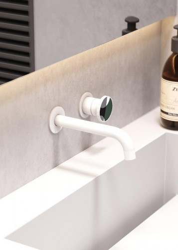 Смеситель для раковины Bronze de Luxe OMG! 9007W-G цвет Белый матовый Зеленый