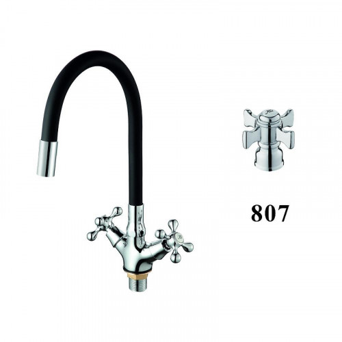 Смеситель для кухни D-Lin D153807-1 цвет  Хром  Черный