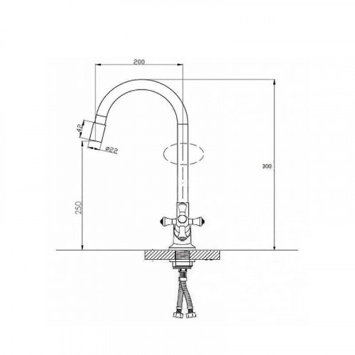 Смеситель для кухни D-Lin D153807-1 цвет  Хром  Черный