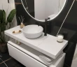 Столешница под раковину Boheme Armadi Art Flat 120 869-120-CLCT Белый мрамор искусственный камень (литьевой мрамор)