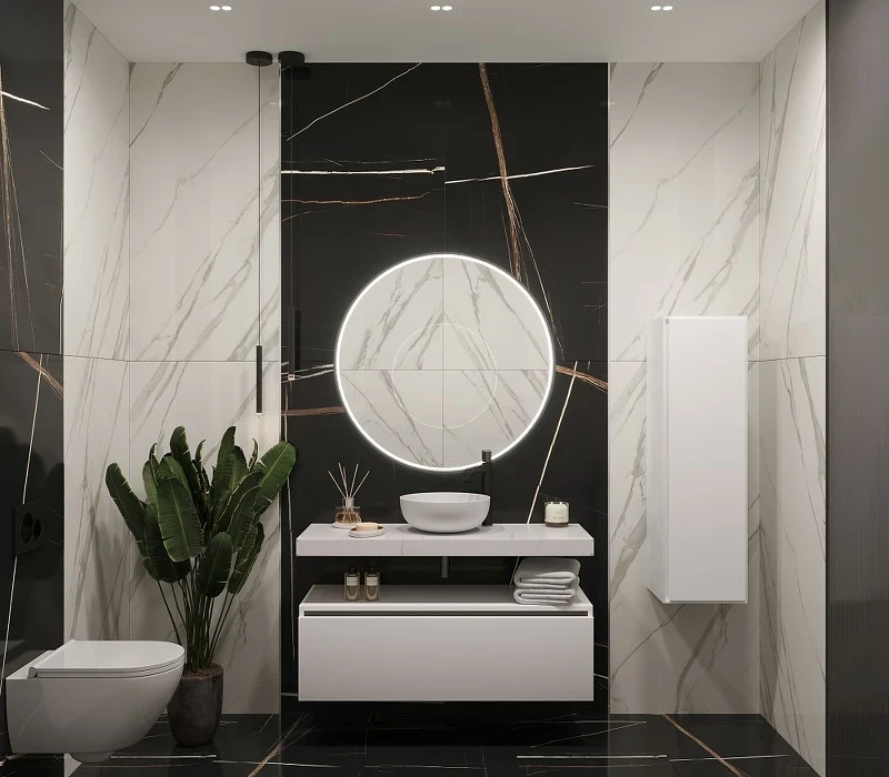 Столешница под раковину Boheme Armadi Art Flat 120 869-120-CLCT Белый мрамор искусственный камень (литьевой мрамор)