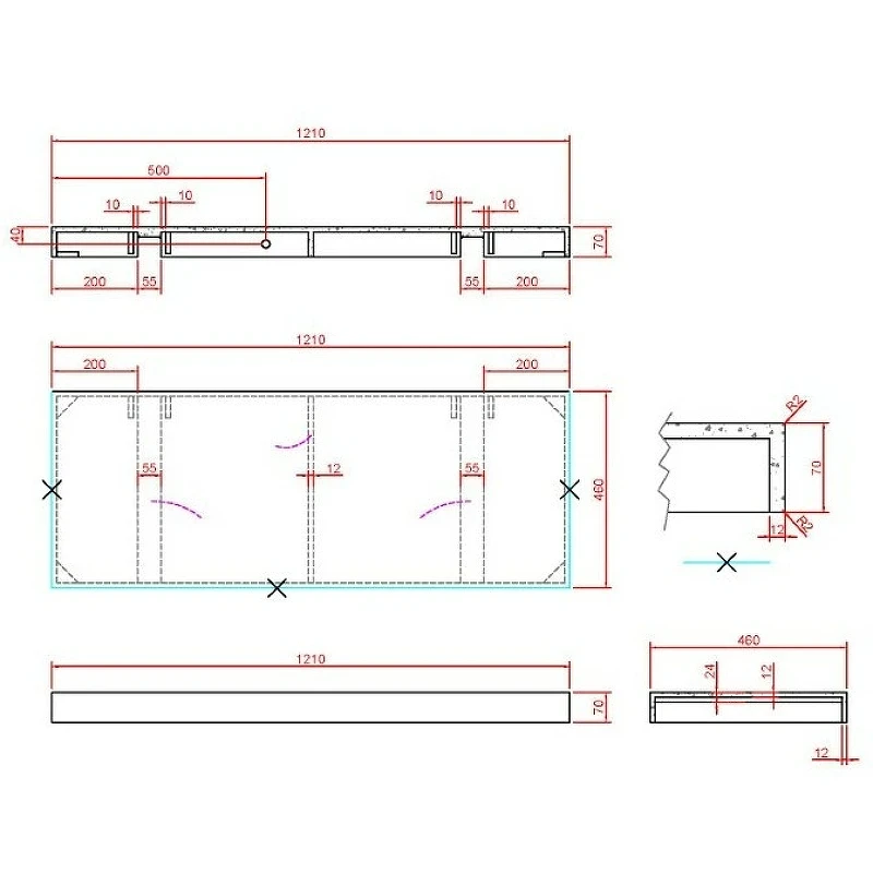 Столешница под раковину Boheme Armadi Art Flat 120 869-120-CLCT Белый мрамор искусственный камень (литьевой мрамор)